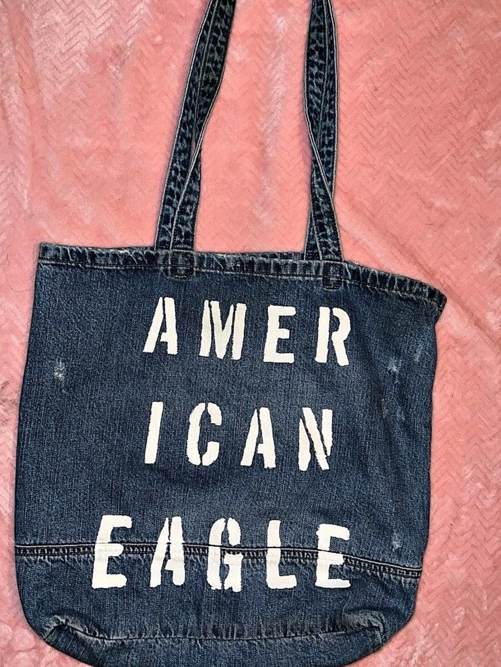 American Eagle Denim Tote Bag Blue